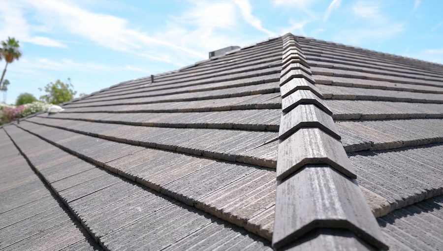 Newly installed asphalt shingle roof on a home